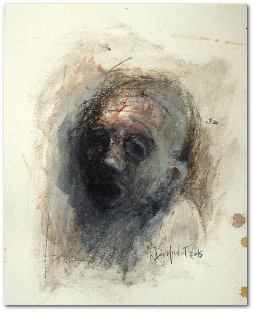 Hubert Duprilot 2015 Encre de Chine et acrylique sur papier (50x50cm)