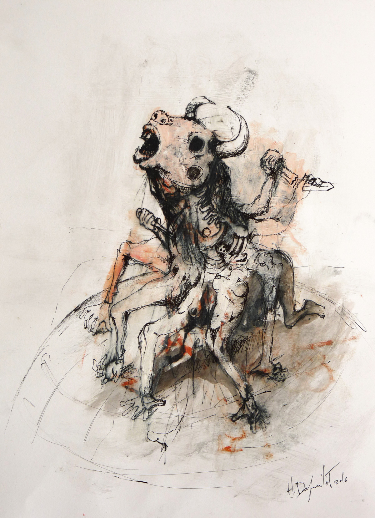 Hubert Duprilot 2017  Stylo-bille sur papier A4