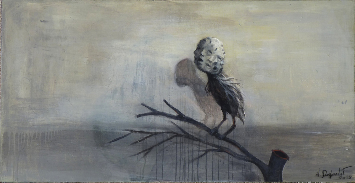 Hubert Duprilot 2018, acrylique sur toile de lin ((120x120cm) (60x120) (120x120))