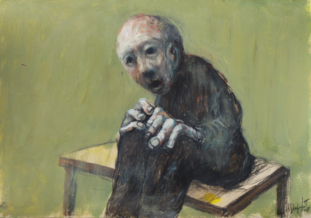 Hubert Duprilot 2018, acrylique sur papier (50x50cm)