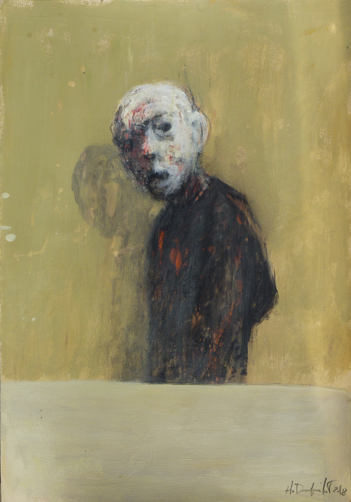 Hubert Duprilot 2018, acrylique sur papier (50x50cm)