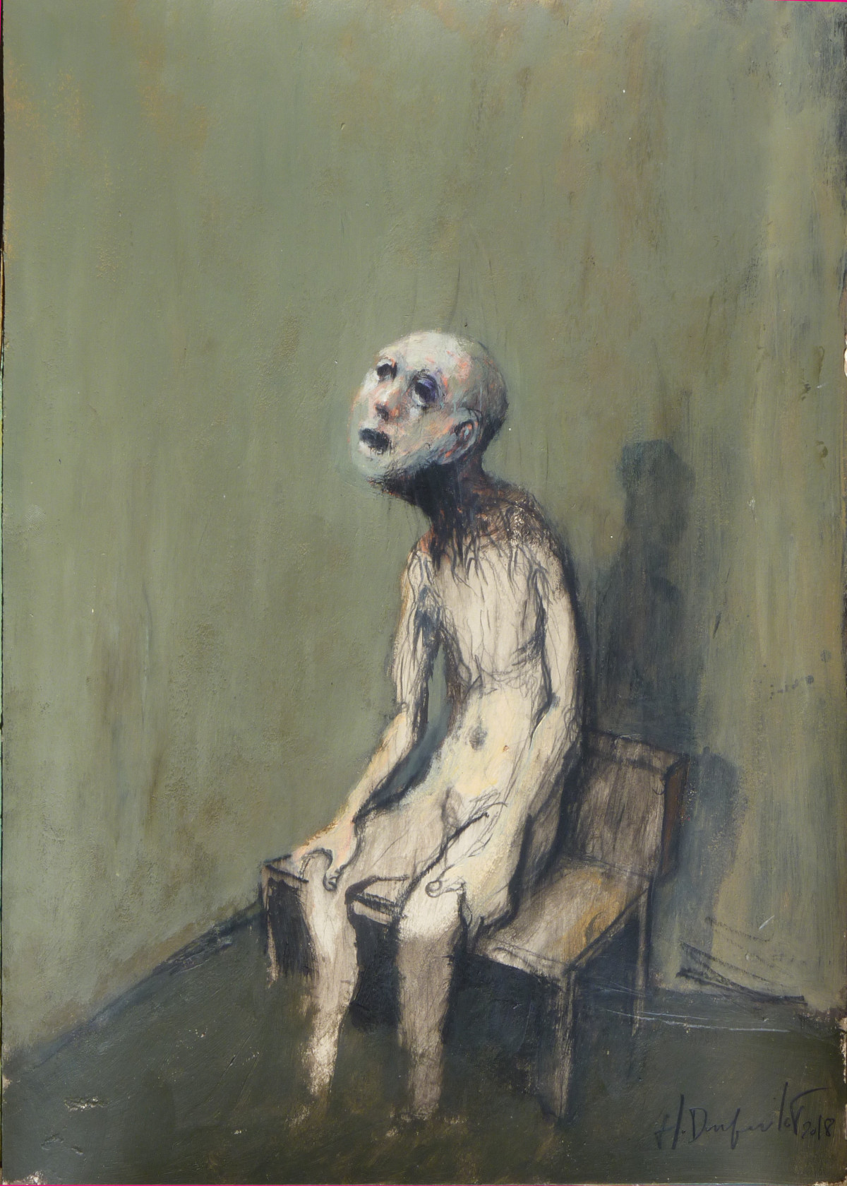 Hubert Duprilot 2018, acrylique sur papier (50x50cm)