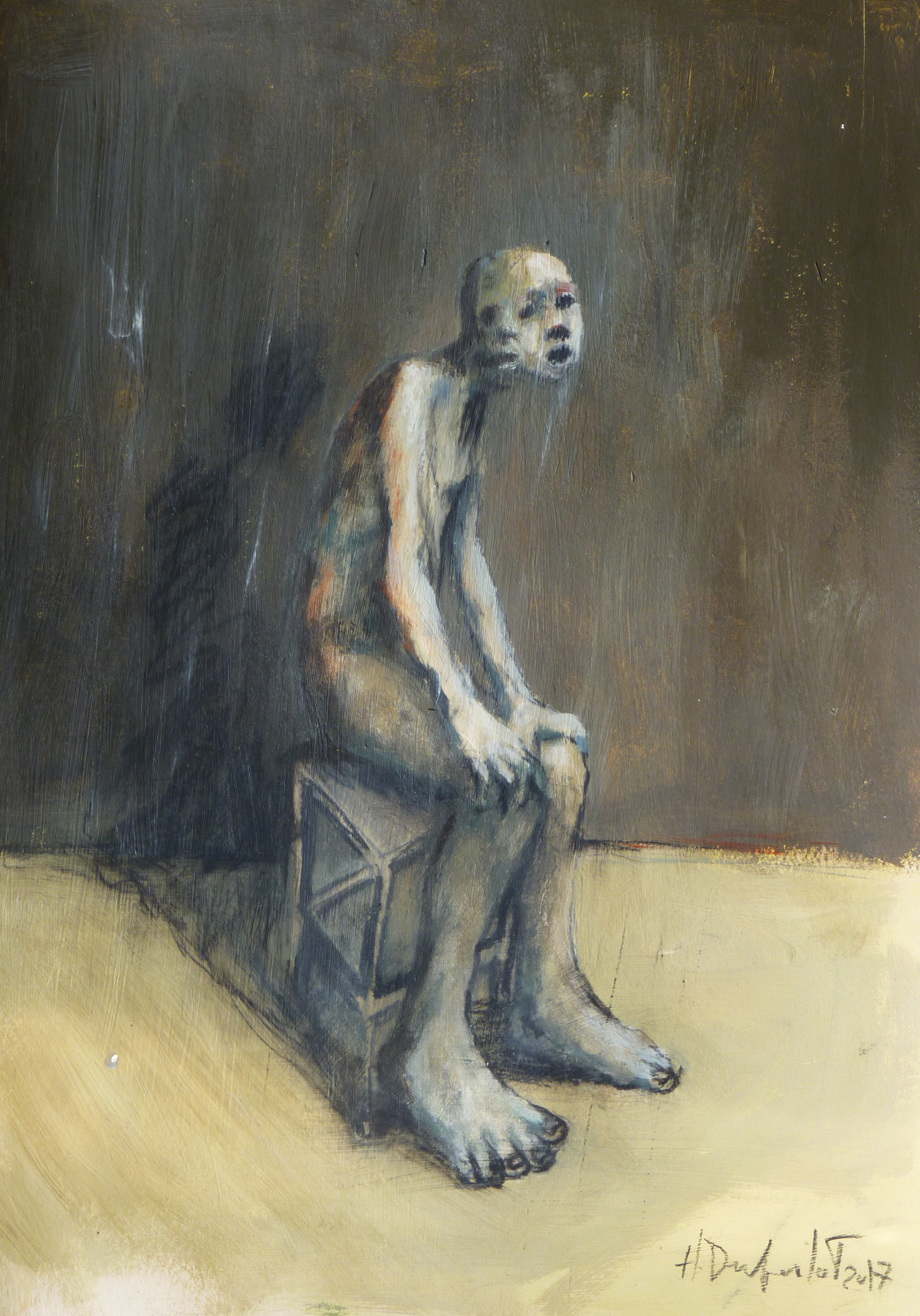 Hubert Duprilot 2018, acrylique sur papier (50x50cm)