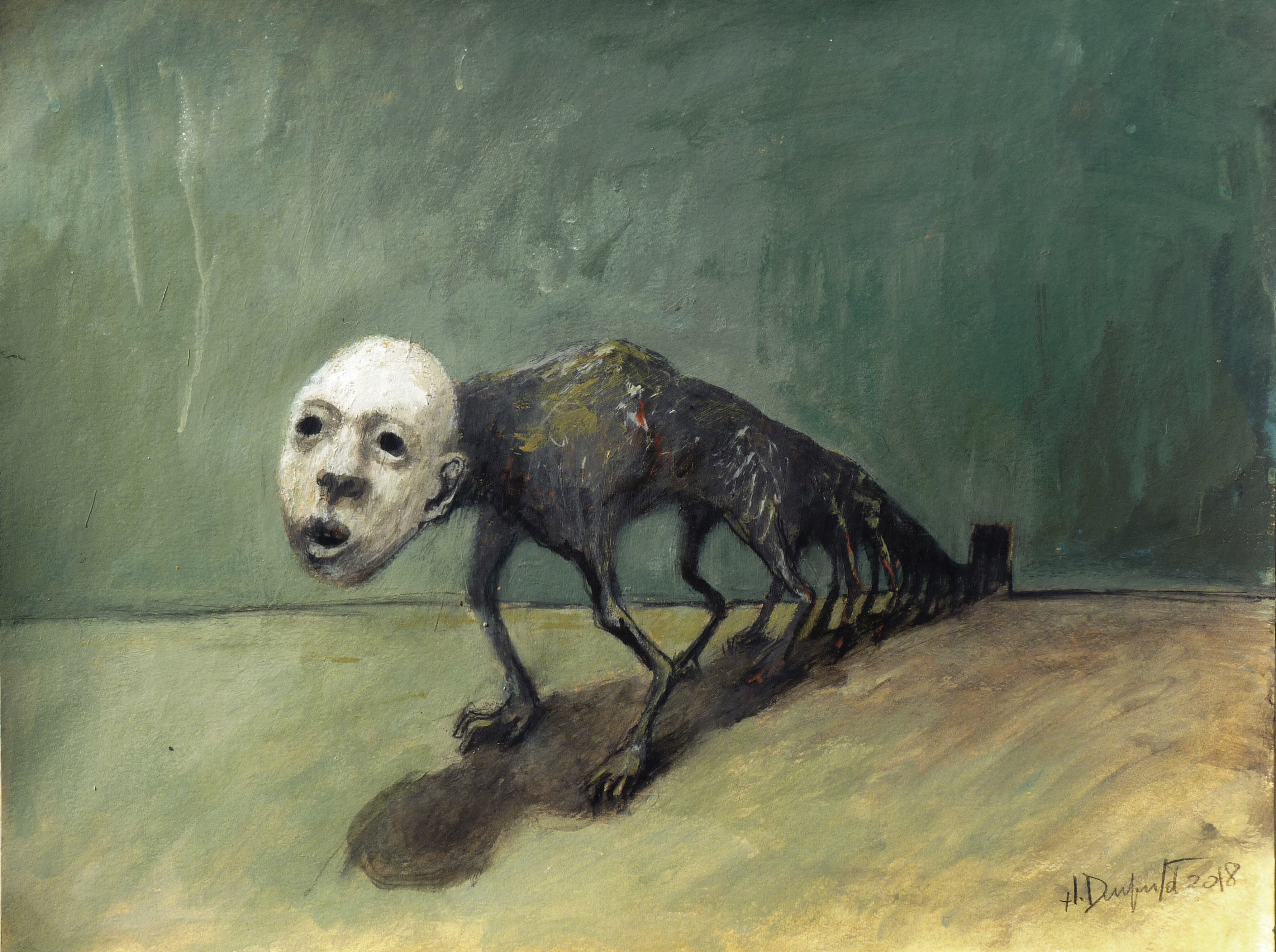 Hubert Duprilot 2018, acrylique sur papier (50x50cm)