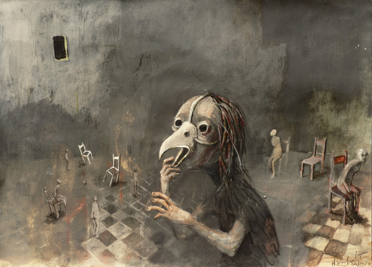 Hubert Duprilot 2015 Encre de Chine et acrylique sur papier (50x50cm)