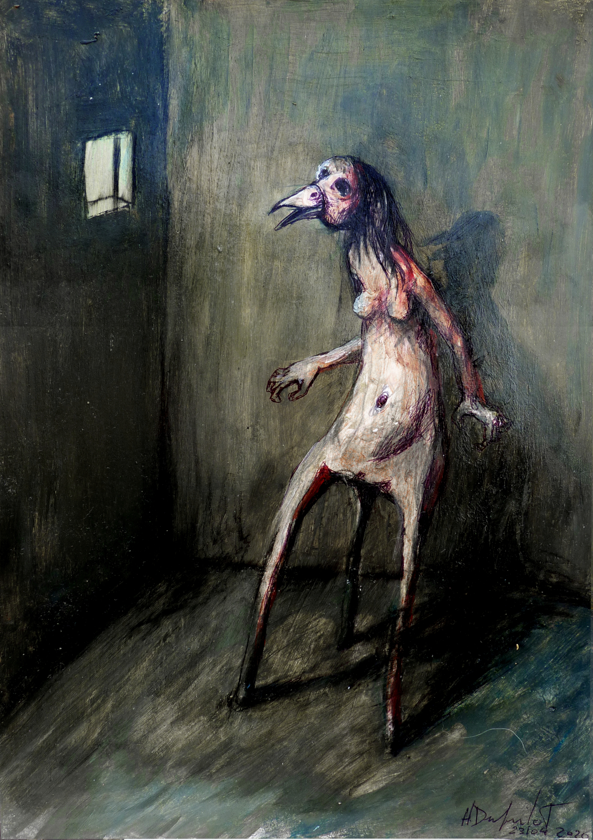 Hubert Duprilot 2015 Encre de Chine et acrylique sur papier (50x50cm)