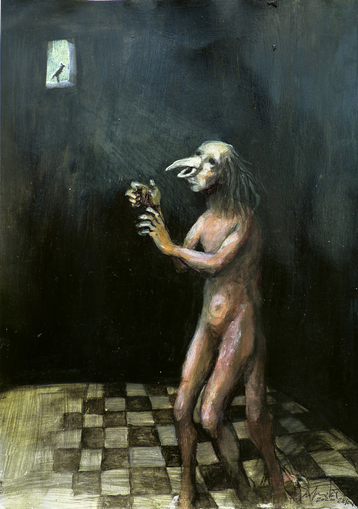 Hubert Duprilot 2015 Encre de Chine et acrylique sur papier (50x50cm)