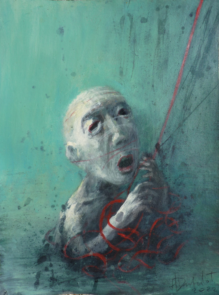 Hubert Duprilot 2015 Encre de Chine et acrylique sur papier (50x50cm)