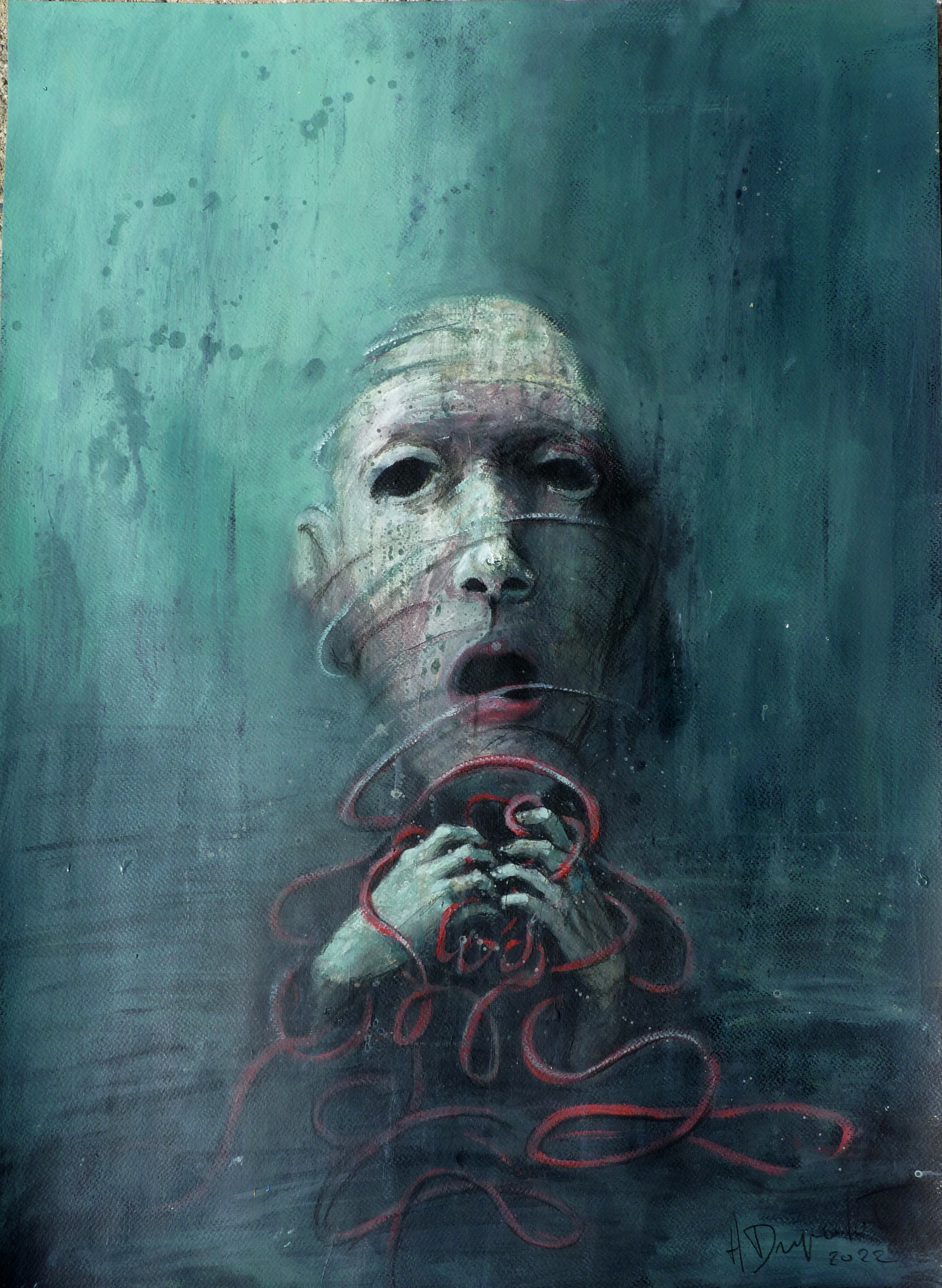 Hubert Duprilot 2015 Encre de Chine et acrylique sur papier (50x50cm)