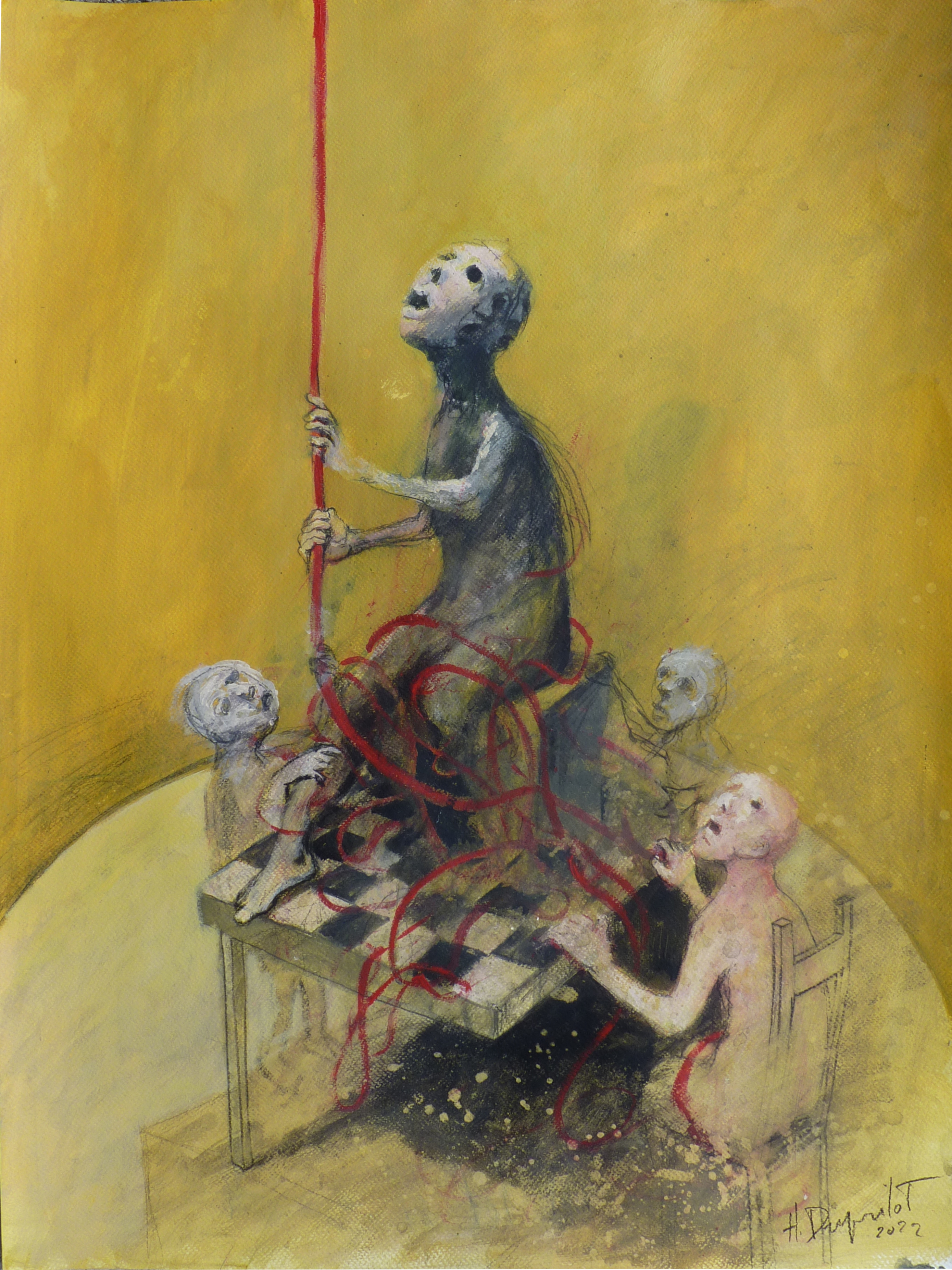 Hubert Duprilot 2015 Encre de Chine et acrylique sur papier (50x50cm)