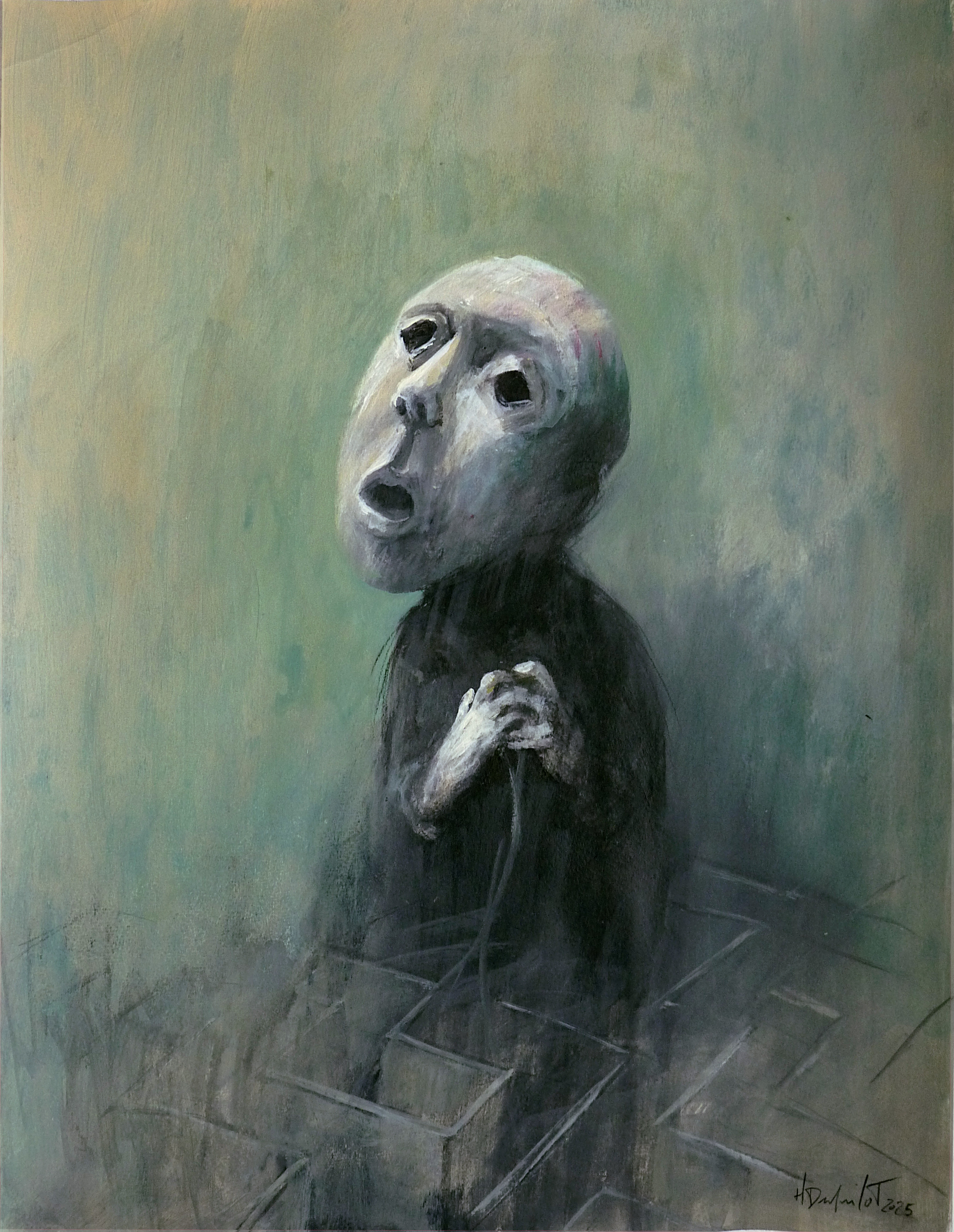 Hubert Duprilot 2015 Encre de Chine et acrylique sur papier (50x50cm)